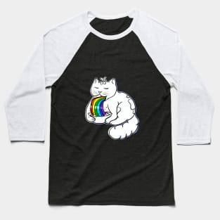 Rainbow puking cat Baseball T-Shirt